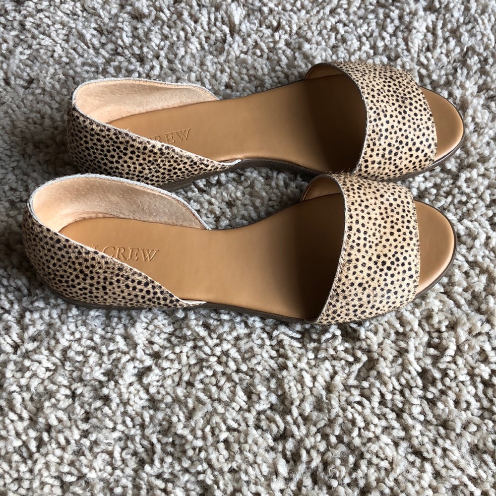 J crew calf hair flats